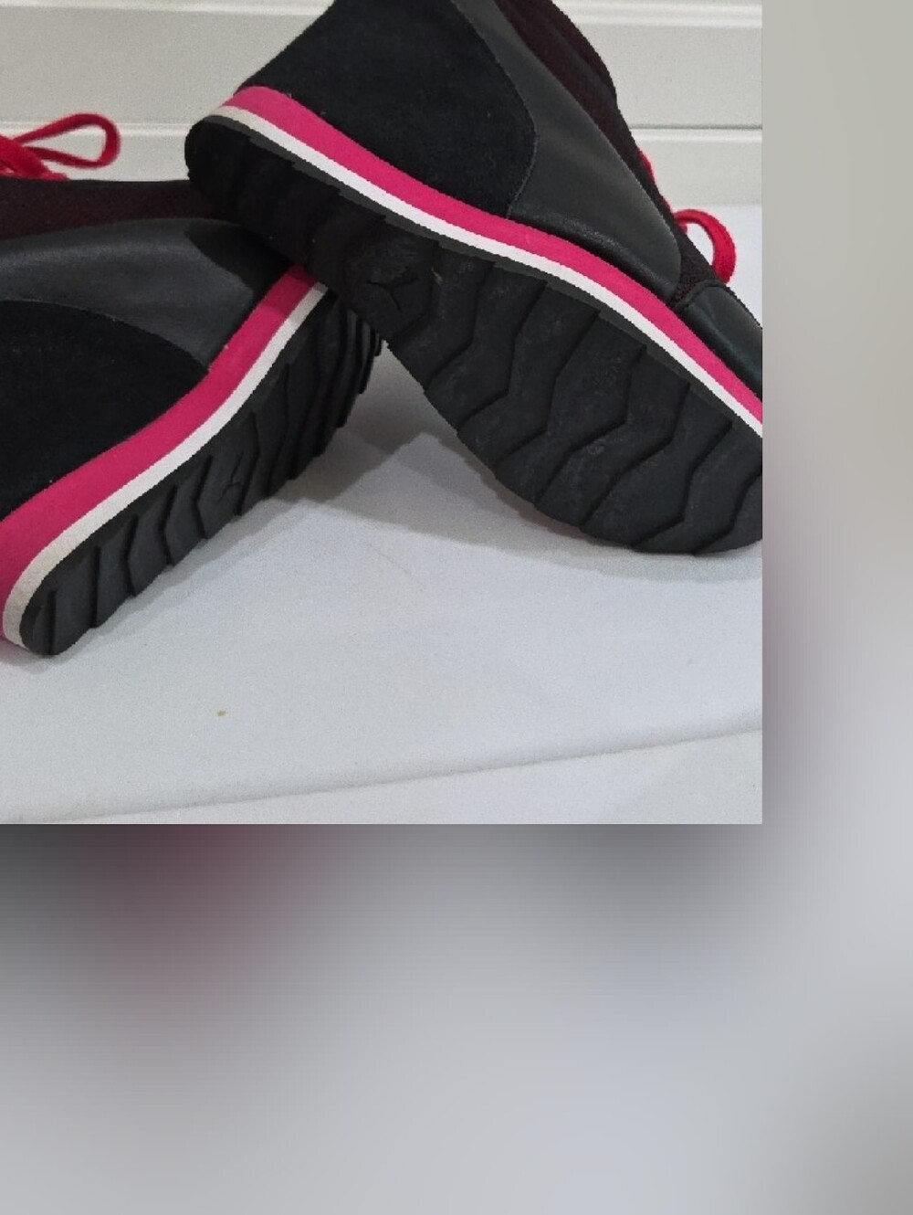 Puma Black and Hot Pink Wedge Sneaker - Picture 8 of 8